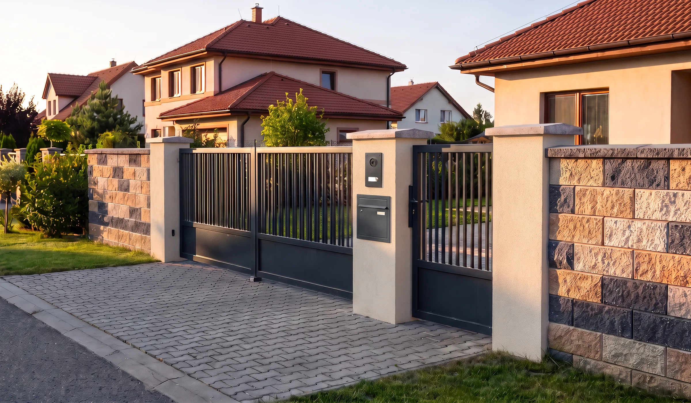 Brány a branky na míru — realizace u rodinného domu