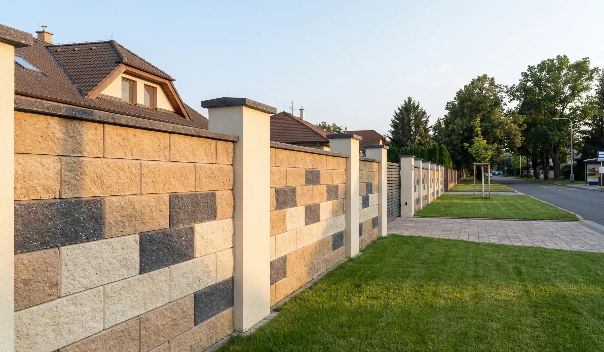 Zděné ploty na klíč — realizace u rodinného domu